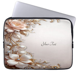 Capa Para Notebook Capinha de Laptop Flores Rosa Suave e Branco