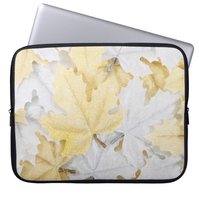 Capa Para Notebook Capinha de Laptop Folhas de Prata (Frente)