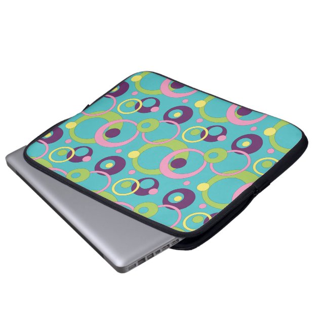 Capa Para Notebook Capinha de Laptop Funky Blue Circles (Frente Inferior)