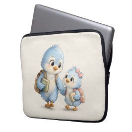 Capa Para Notebook Capinha de Laptop Irmãos Passarinho Azul