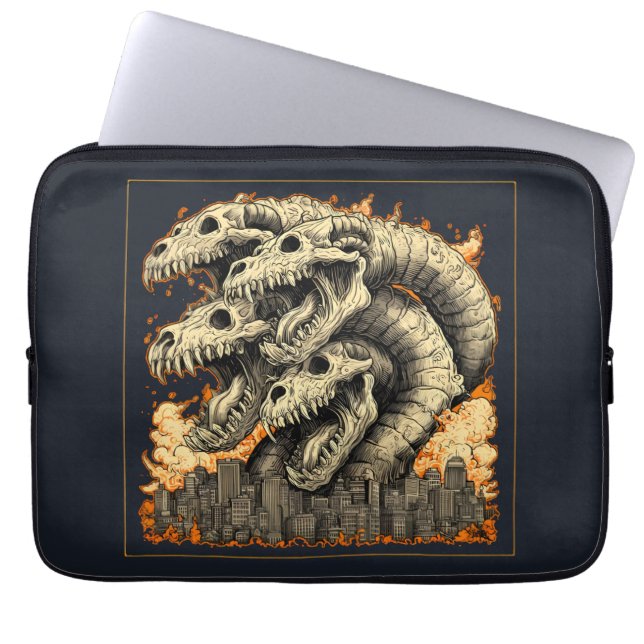Capa Para Notebook Capinha de Laptop Monstro Kaiju Esquelético Gigant (Frente)
