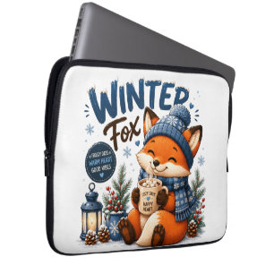 Capa Para Notebook Capinha de Laptop Raposa de Inverno Fofa