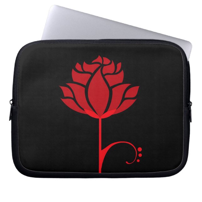 Capa Para Notebook Capinha de Laptop Rosa Vermelha Moderna (Frente)