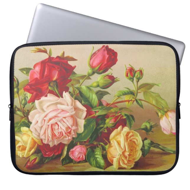 Capa Para Notebook Capinha de Laptop Rosas retrô (Frente)