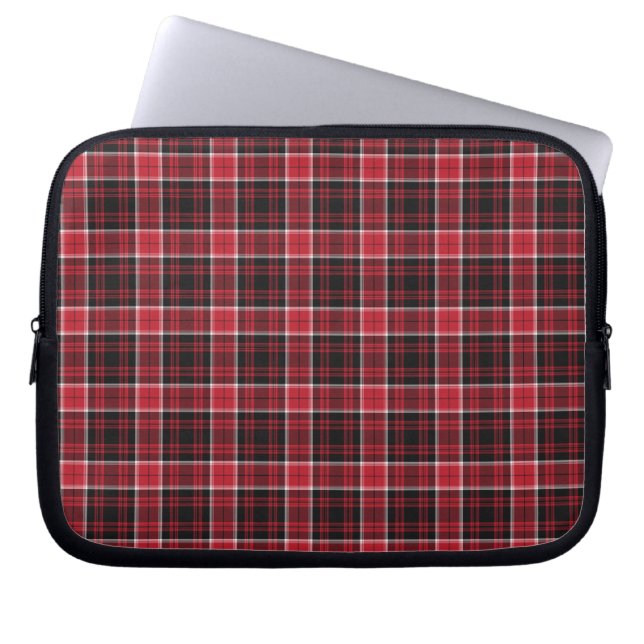 Capa Para Notebook Capinha de Laptop, Xadrez Clássico, Vermelho e Pre (Frente)