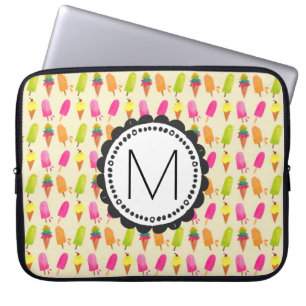 Capa Para Notebook Cápsulas e Monograma Personalizado de Sorvete