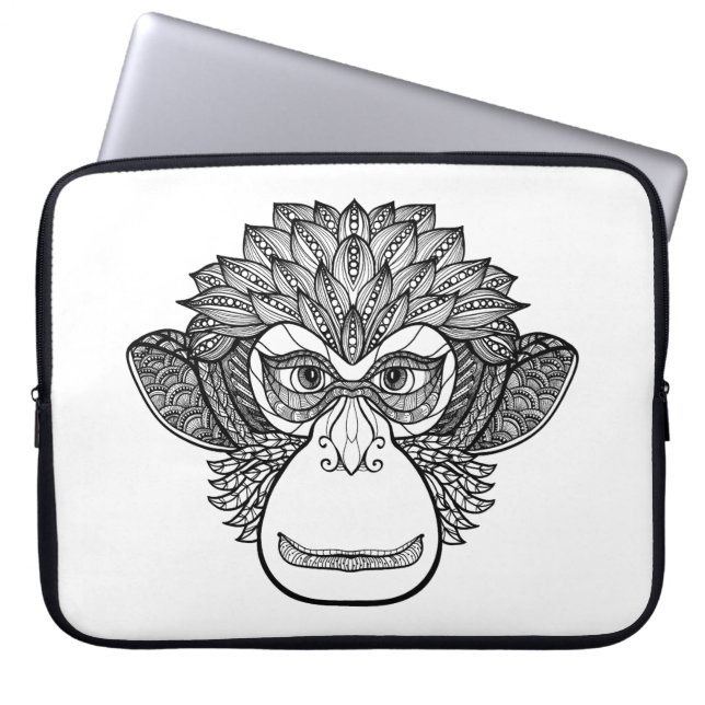 Capa Para Notebook Cara do Doodle do macaco (Frente)