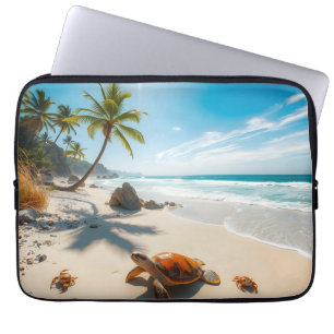 Capa Para Notebook Caranguejos Marinhos em Praia Tropical – Oceano Se