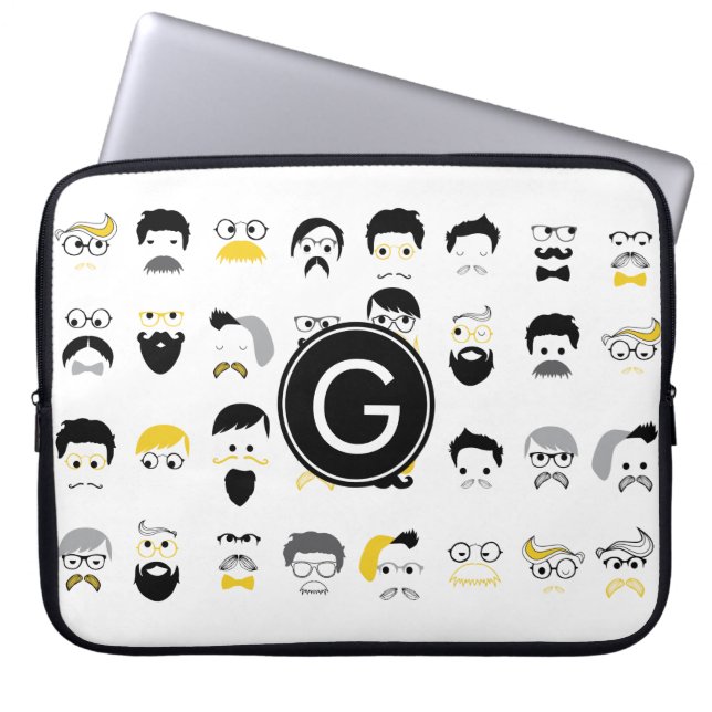 Capa Para Notebook Caras do hipster do bigode (Frente)