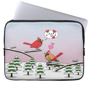 Capa Para Notebook Cardinhos de Norte Vermelho Bonito Adoram Paisagem