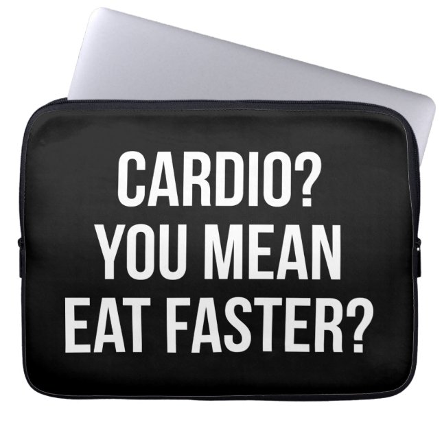Capa Para Notebook Cardio? Quer Dizer Comer Mais Rápido? - Engraçado  (Frente)