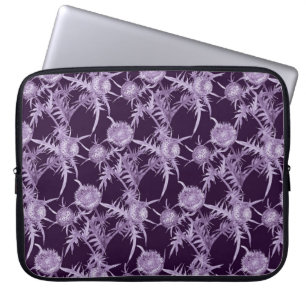 Capa Para Notebook cardo padrão de flor violeta