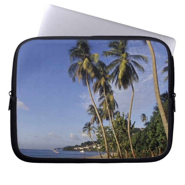 Capa Para Notebook CARIBE, Granada, St. George, Barcos em palmeira (Frente)