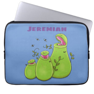 Capa Para Notebook Caricatura de plantas de jarro carnívoros, verde