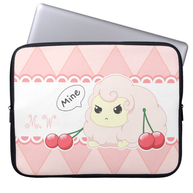 Capa Para Notebook Carneiros fiesty do rosa bonito do kawaii com (Frente)