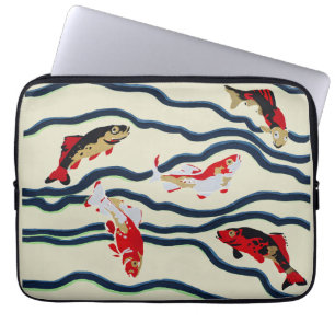 Capa Para Notebook Carpa Colorida Art Déco Nadando Decoração Naval