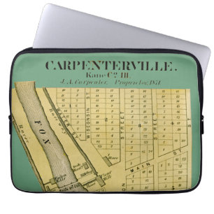 CAPA PARA NOTEBOOK CARPENTERSVILLE DUNDEE ILLINOIS 1871 MAPA