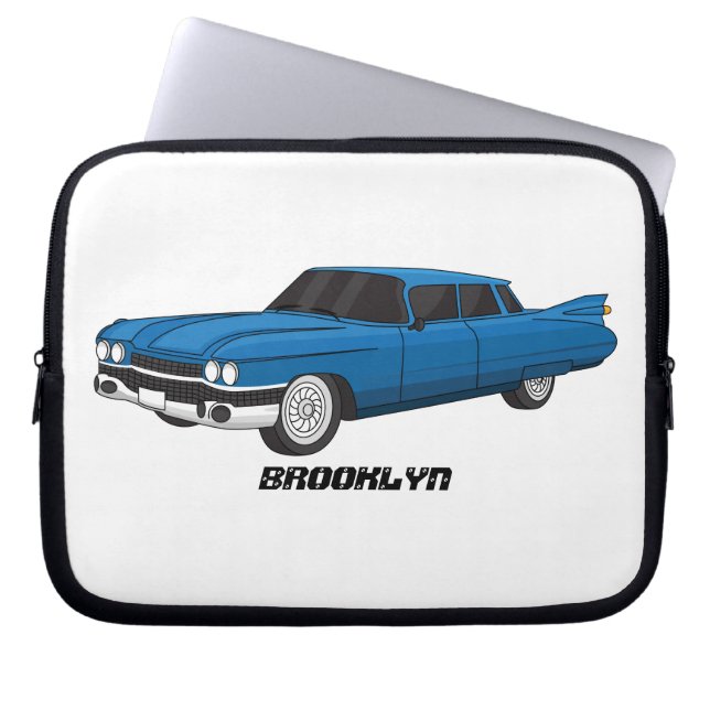 Capa Para Notebook Carro clássico azul legal 1959 (Frente)