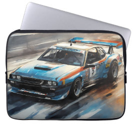 Capa Para Notebook Carro de Corrida Azul esportivo