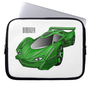 Capa Para Notebook Carro desportivo verde com ilustração aerofoil