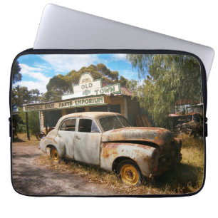 Capa Para Notebook Carro vintage E Garagem, Bolsa de laptop