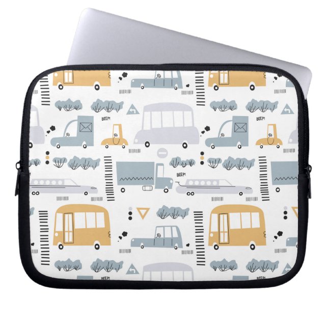 Capa Para Notebook Carros de Corte no Padrão de Tráfego (Frente)
