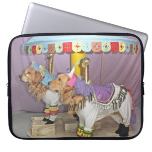 Capa Para Notebook Carrossel do golden retriever
