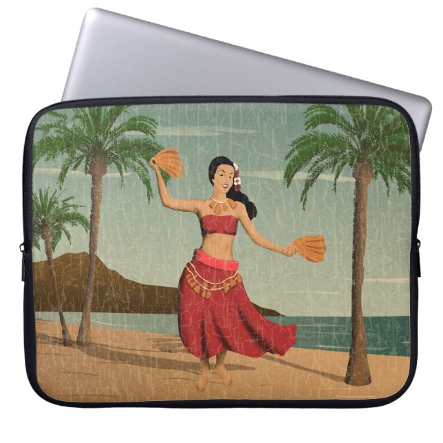 Capa Para Notebook Cartão afligido havaiano da menina de Hula do (Frente)