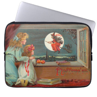 Capa Para Notebook Cartão Antigo de Halloween da Era Vitoriana, cerca