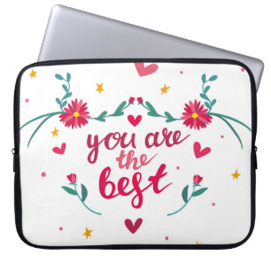 Capa Para Notebook Cartão de dia de os namorados com coração, flor