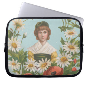 Capa Para Notebook Cartão de Dia dos Namorados Kitsch Retro Alemão, 1