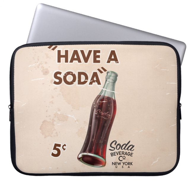 Capa Para Notebook Cartaz de Refrigerante Antigo (Frente)