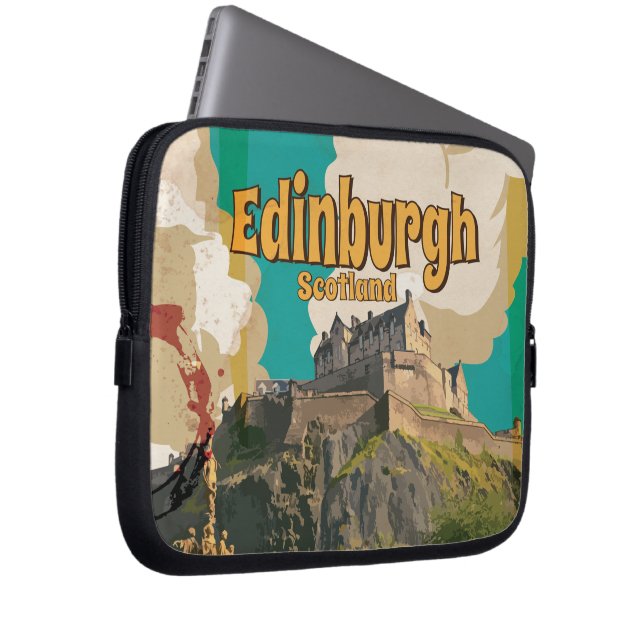 Capa Para Notebook Cartaz de Viagem Antigo de Edimburgo (Frente Esquerda)