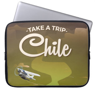 Capa Para Notebook Cartaz de viagem vintage do vulcão do Chile