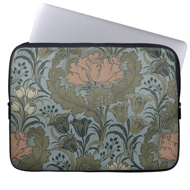 Capa Para Notebook Cartaz Floral Flor Morris Garden, Flor Antiquado (Frente)