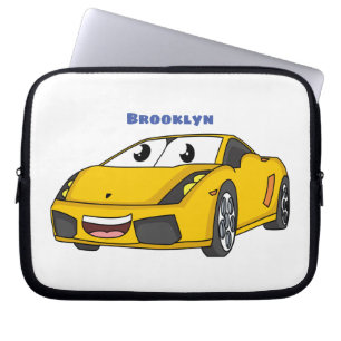 Capa Para Notebook Cartografia de carro esportivo amarelo e bonito