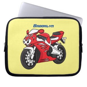 Capa Para Notebook Cartografia de motocicleta vermelha-branca
