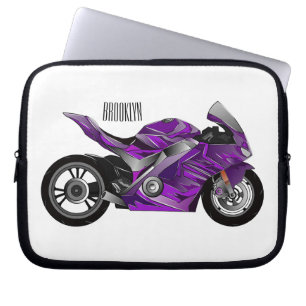 Capa Para Notebook Cartografia de motocicletas de esporte roxo