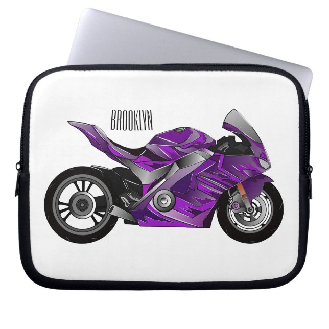 Capa Para Notebook Cartografia de motocicletas de esporte roxo (Frente)