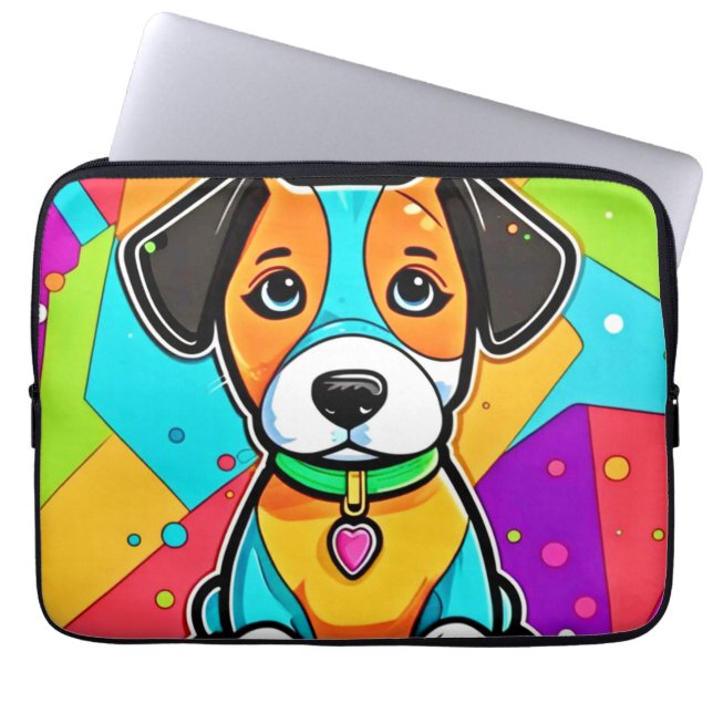 Capa Para Notebook Cartoon Colorida Puppy Art Impressão (Frente)