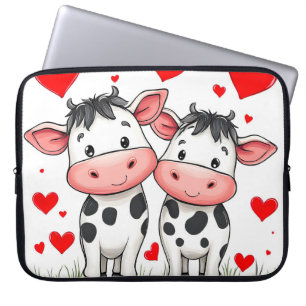 Capa Para Notebook Cartoon Cow Casal Love