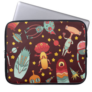 Capa Para Notebook Cartoon de alienígena: Divertimento no Espaço Vint