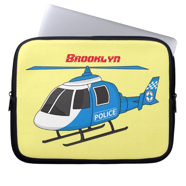 Capa Para Notebook Cartoon de helicóptero do Departamento de Polícia (Frente)