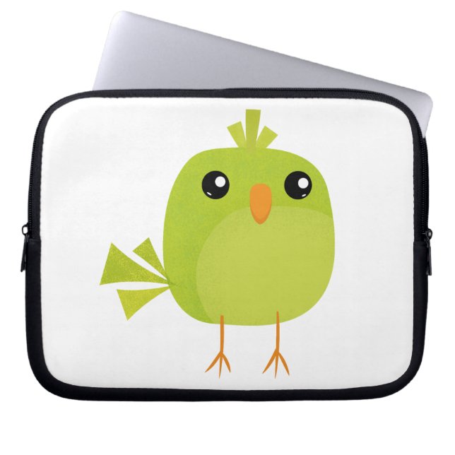 Capa Para Notebook Cartoon de Pássaro Verde (Frente)