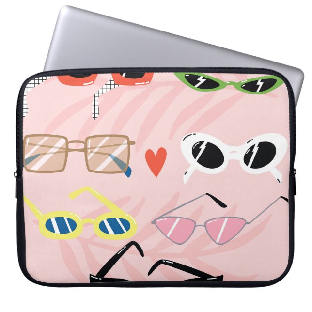 Capa Para Notebook Cartoon Divertido: Coleção de Óculos de Sol Trende (Frente)