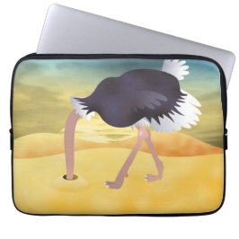 Capa Para Notebook Cartoon Ostrich Com Areia De Cabeça