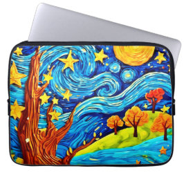 Capa Para Notebook Cartoon Starry Night: Surrealismo Inspirou Arte