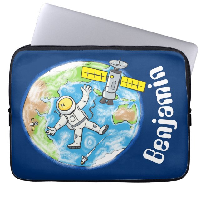Capa Para Notebook Cartoon terrestre do astronauta cônico (Frente)