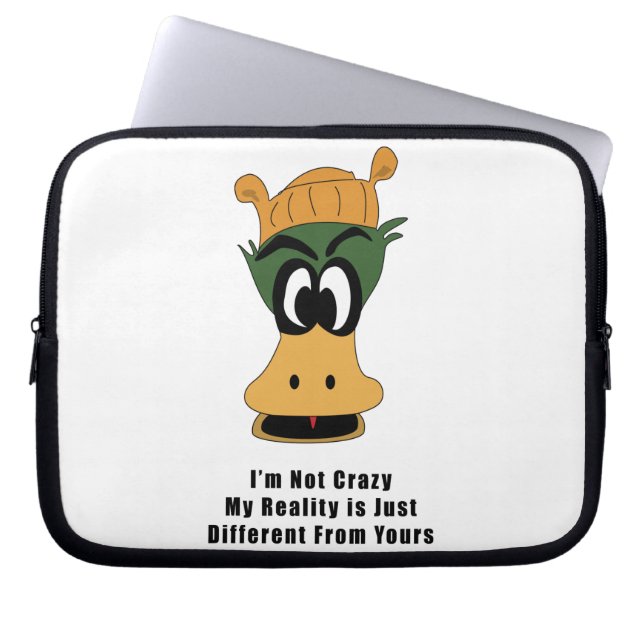 Capa Para Notebook Cartoon Verde Louco Pato Realidade Diferente (Frente)