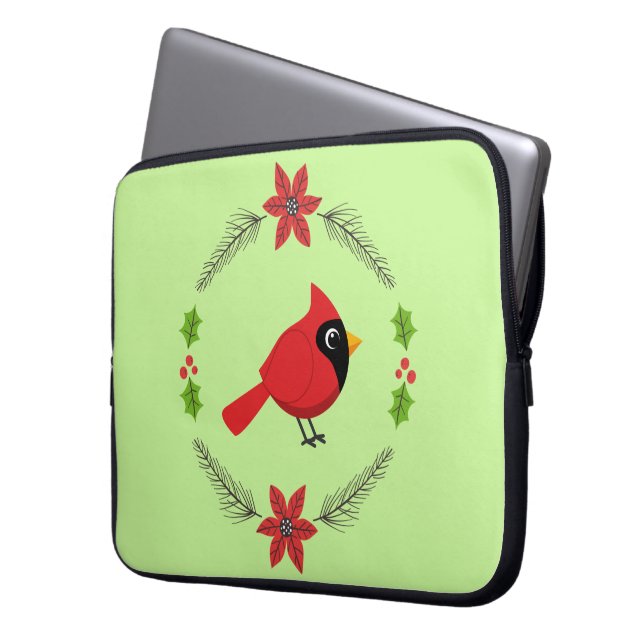Capa Para Notebook Cartoon Vermelho Bonito com Flores (Frente Esquerda)